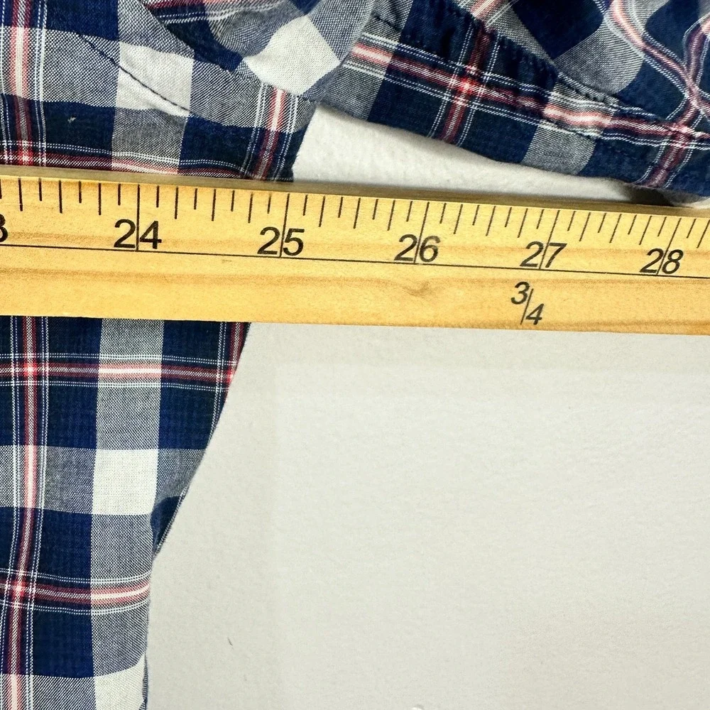 Banana Republic Men's Shirt XL Plaid Organic Cotton Untucked Preppy Quiet Luxury